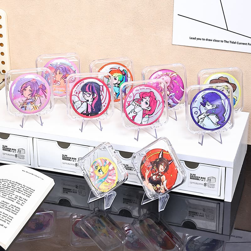 グッズ収納 透明コレクションボックス 缶バッジ収納ケース
