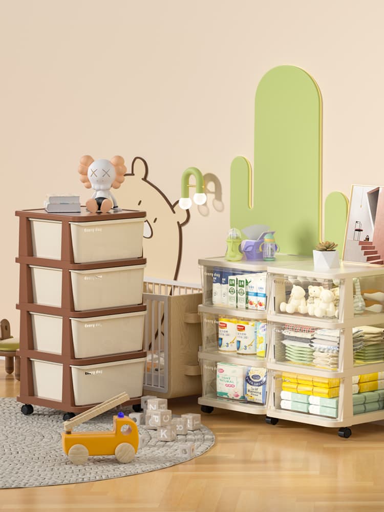 グッズ収納 多段式キャスター付き引き出し型整理棚