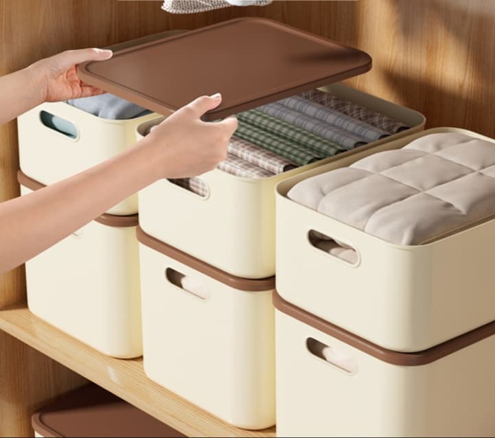 グッズ収納 積み重ねできる蓋付き整理収納ボックス