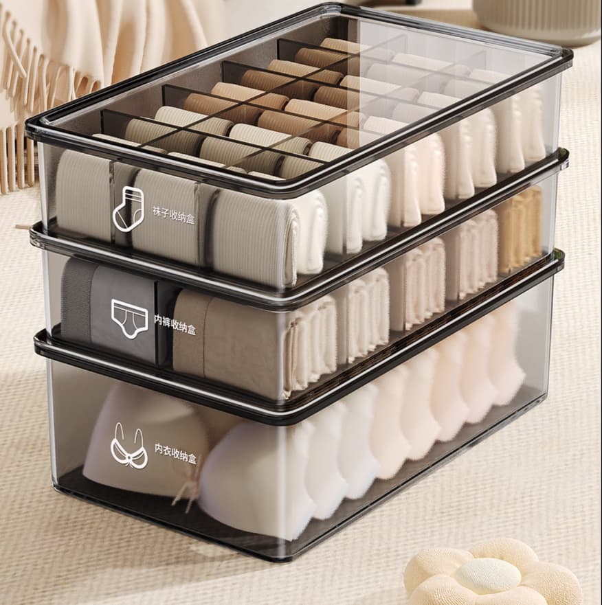 グッズ収納 仕切り付き 積み重ね収納ボックス