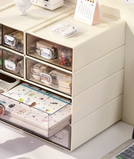 多段式グッズ収納デスクオーガナイザー