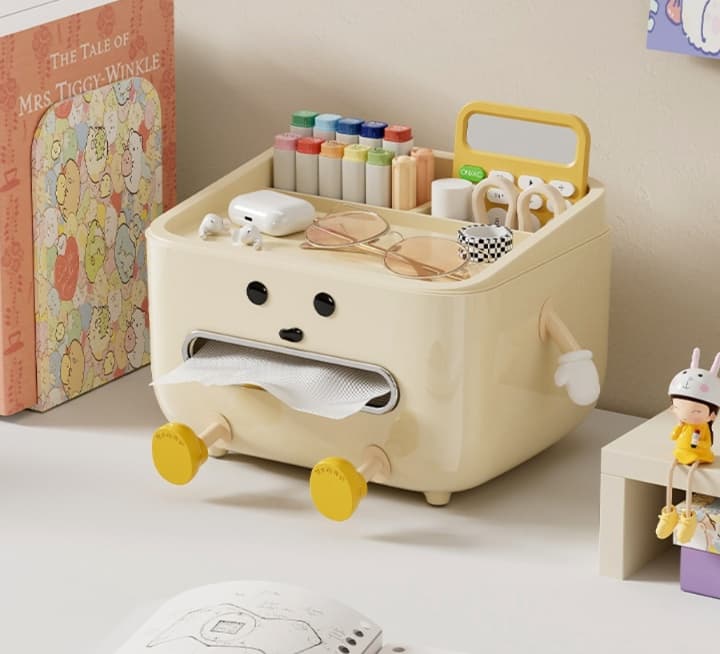 ティッシュ付き おめめぬいぐるみグッズ収納