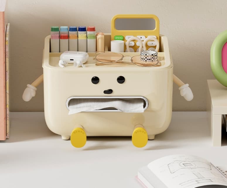 ティッシュ付き おめめぬいぐるみグッズ収納