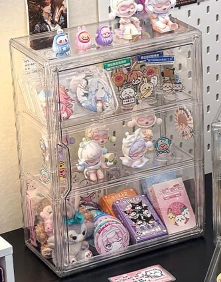 アクリル製グッズ収納ケース二段式