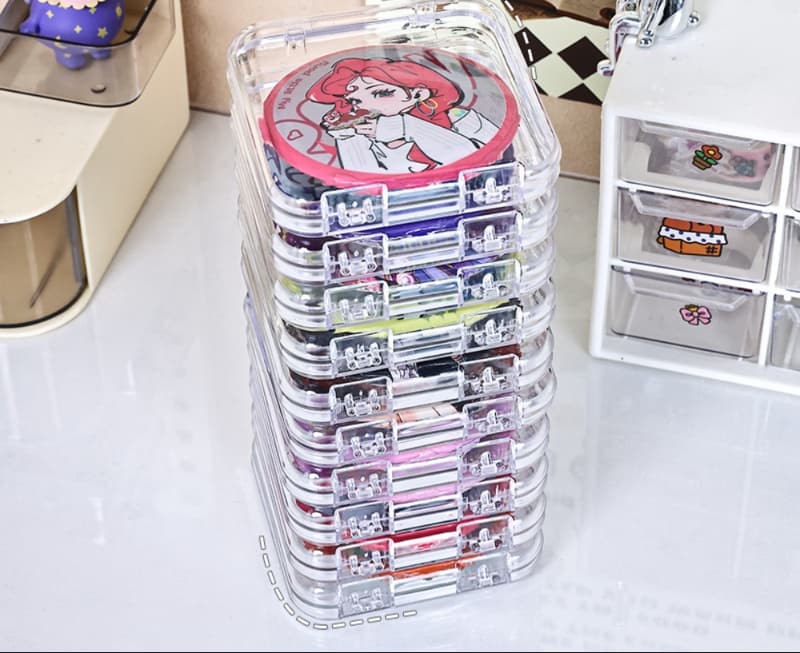 グッズ収納 透明コレクションボックス 缶バッジ収納ケース
