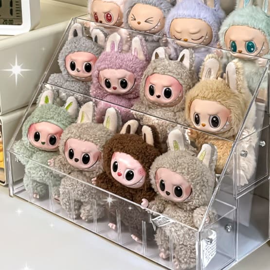 グッズ収納 ぬいぐるみ専用 段差式透明展示ケース