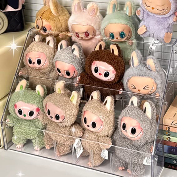 グッズ収納 ぬいぐるみ専用 段差式透明展示ケース