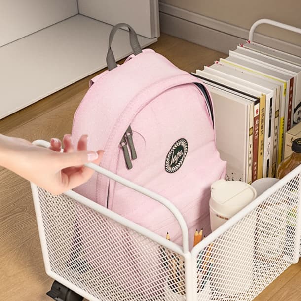 グッズ収納 キャスター付き収納メッシュカゴ