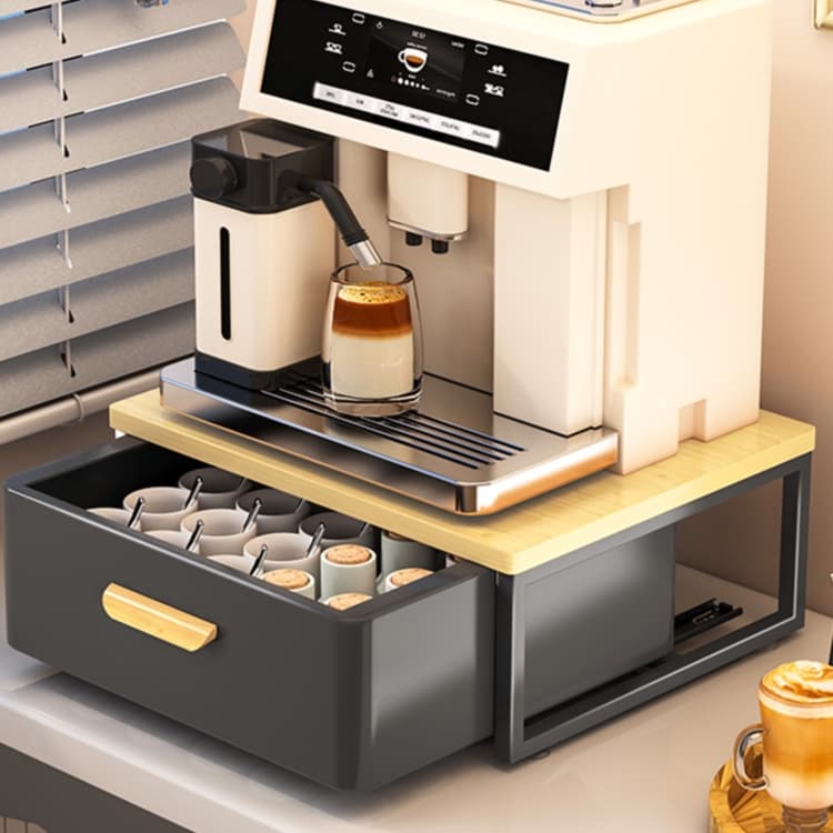 グッズ収納 コーヒーマシン収納ラック 引き出し付き