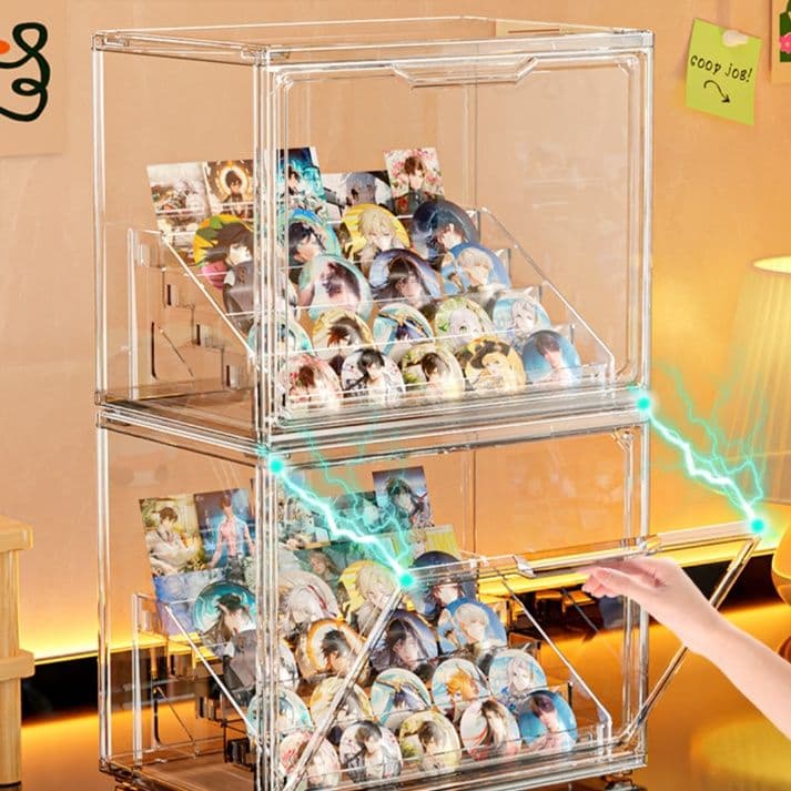 グッズ収納 多段式缶バッジコレクションスタンド