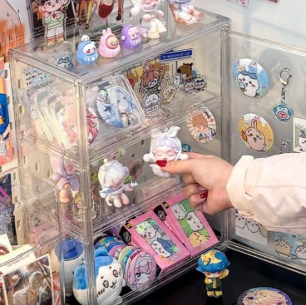 アクリル製グッズ収納ケース二段式