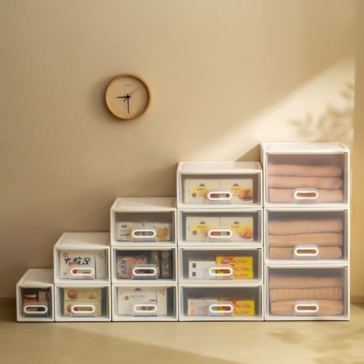 グッズ収納 段積み透明引き出し式収納ケース