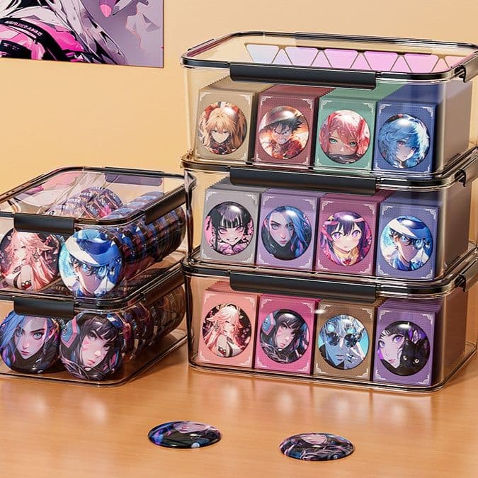 グッズ収納 透明大容量缶バッジ収納ケース