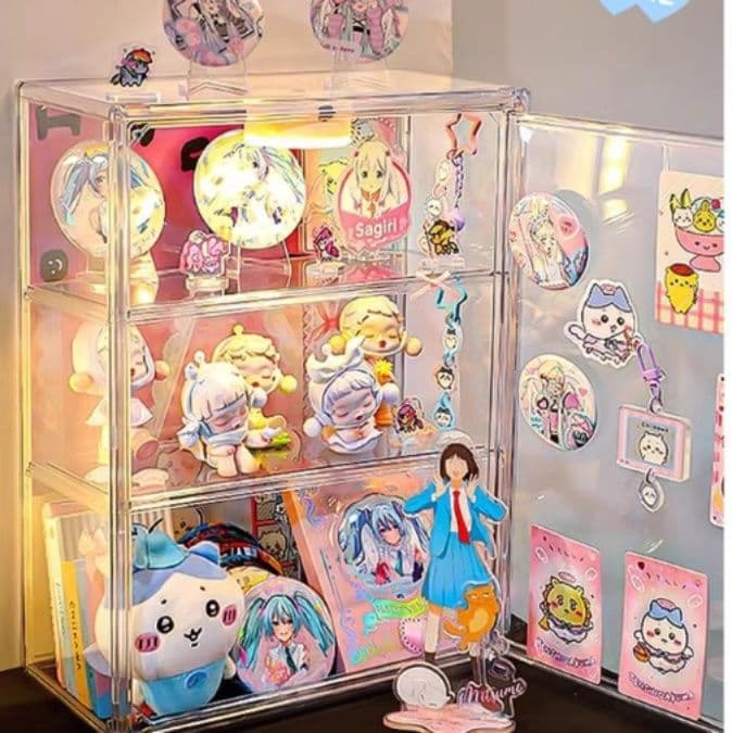 グッズ収納 多段式透明アクリル製グッズ展示ディスプレイケース