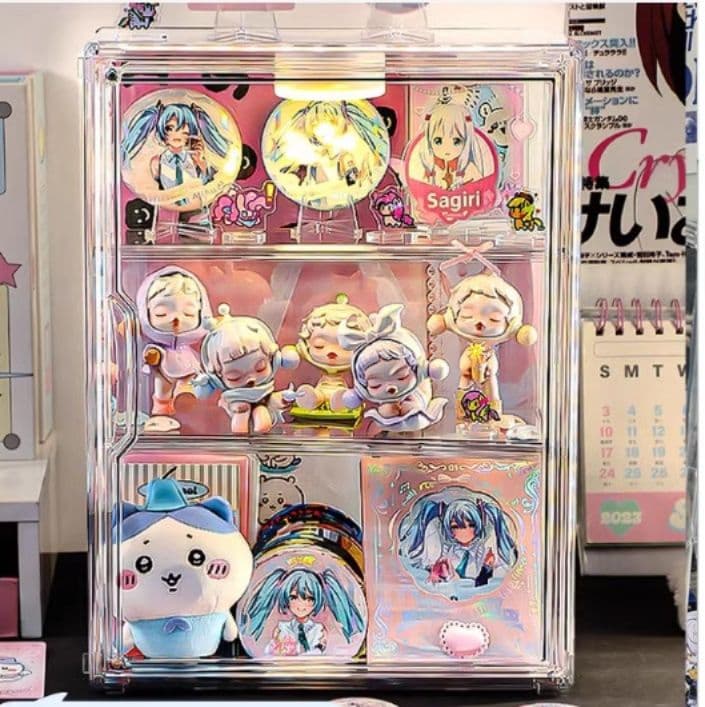 グッズ収納 多段式透明アクリル製グッズ展示ディスプレイケース