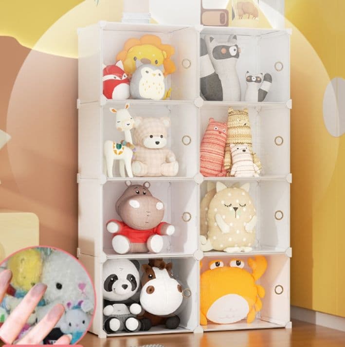  グッズ収納 透明仕切り式ぬいぐるみ専用ラック
