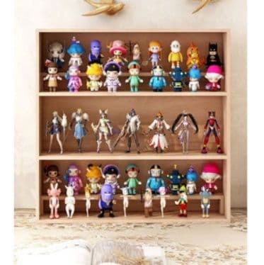 グッズ収納 三段式木製フィギュアディスプレイケース