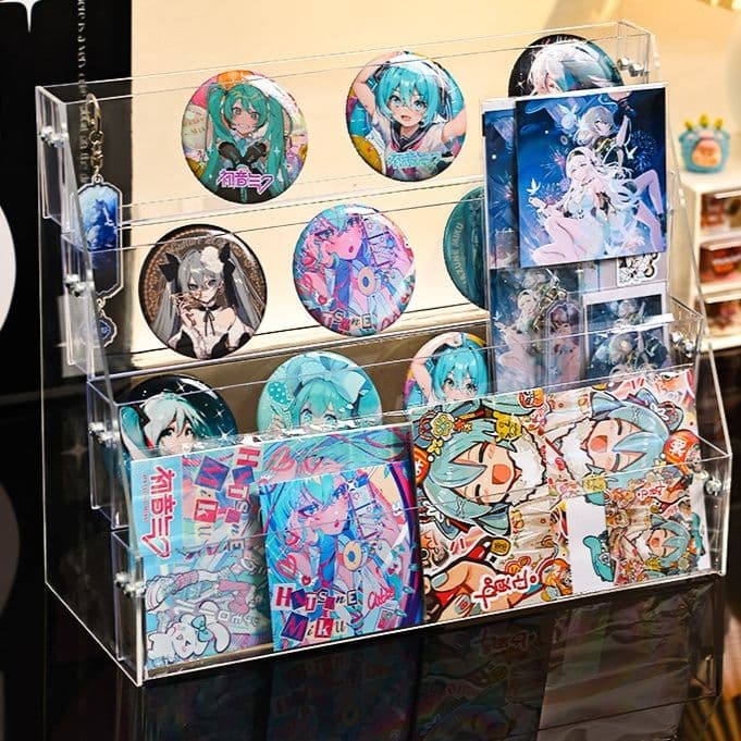 グッズ収納 透明多段式収納飾り棚