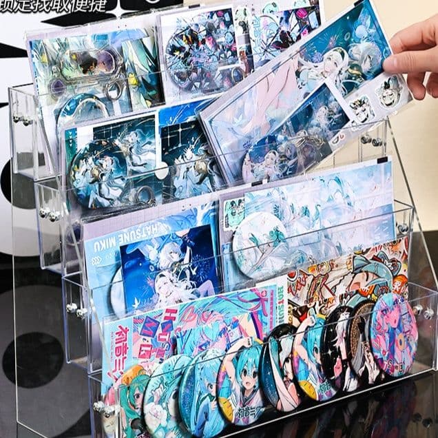 グッズ収納 透明多段式収納飾り棚