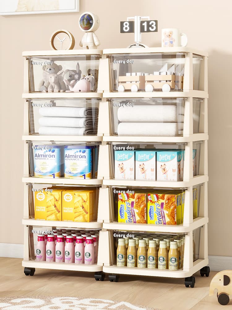 グッズ収納 多段式キャスター付き引き出し型整理棚