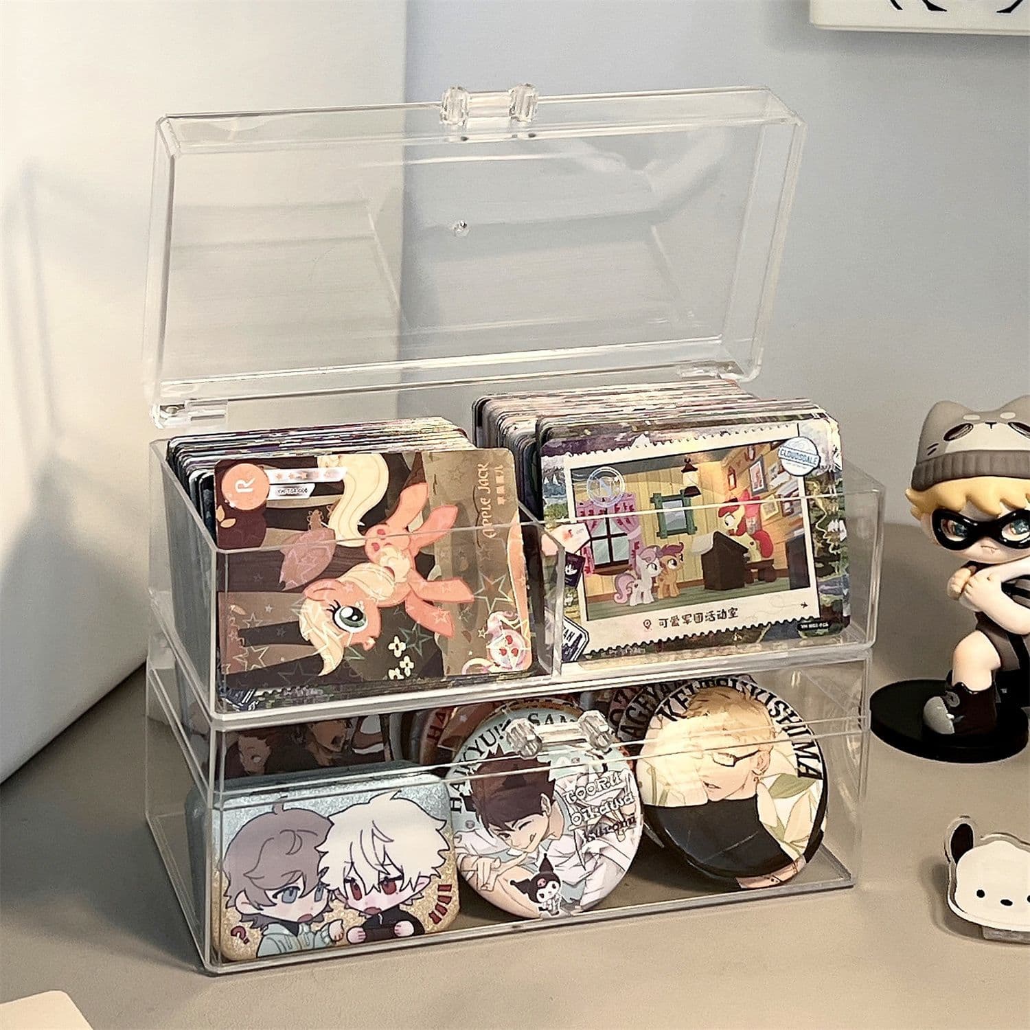 グッズ収納 二段式透明コレクションケース
