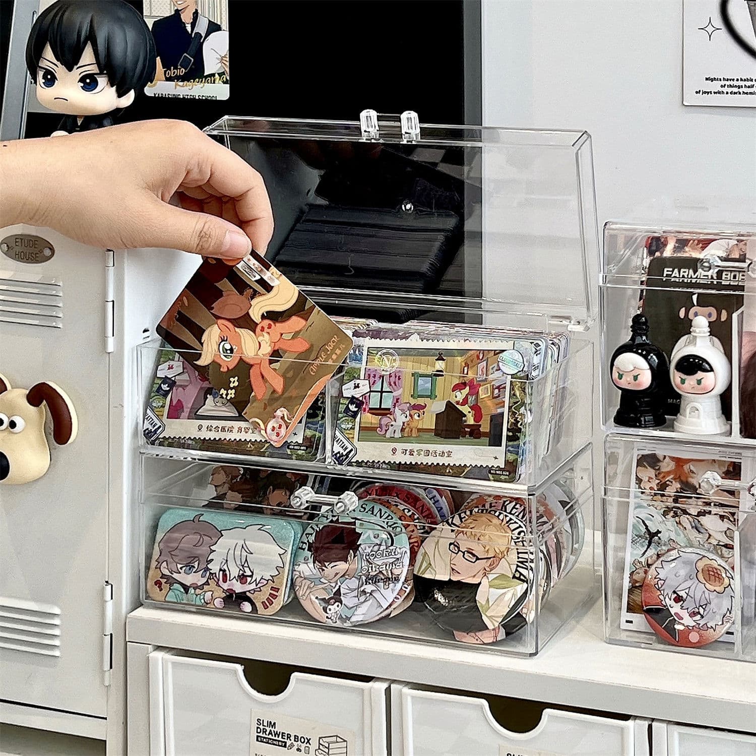 グッズ収納 二段式透明コレクションケース