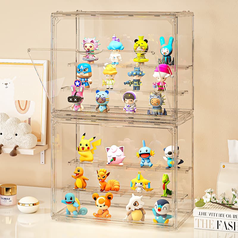 グッズ収納 透明積み重ね式アクリルフィギュア棚