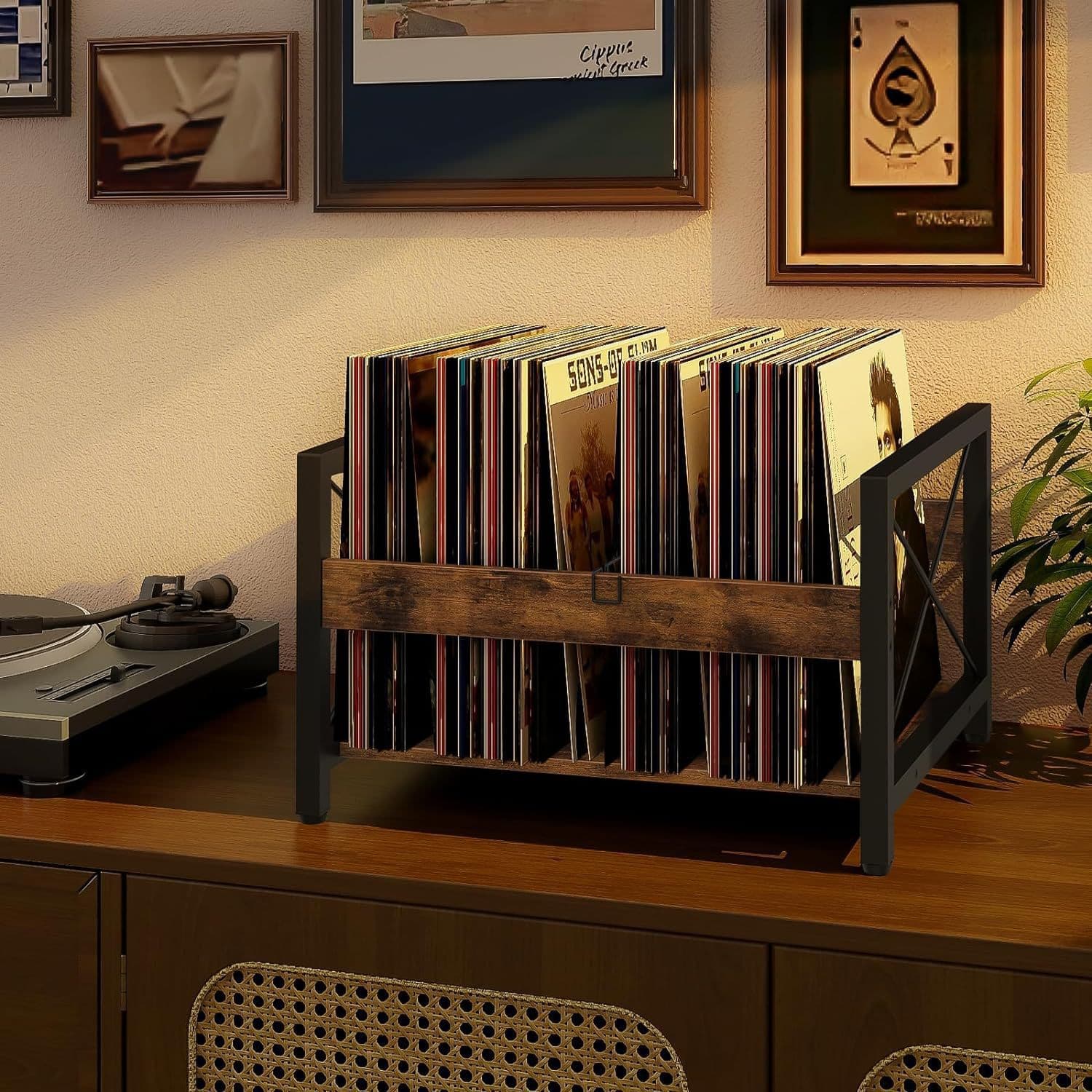 グッズ収納 アンティーク調 レコードラック・レコード収納