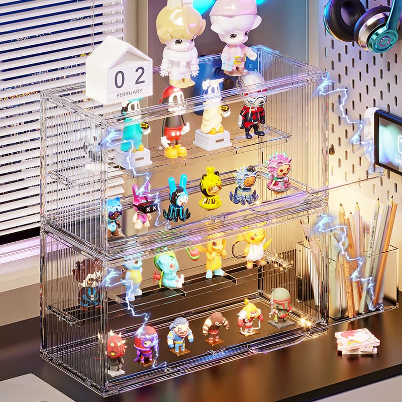 グッズ収納推し活 推しフィギュア三段式透明収納飾り棚