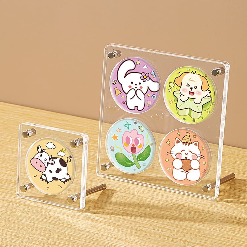 グッズ収納 アクリル製 かわいい缶バッジ飾り台 スタンド