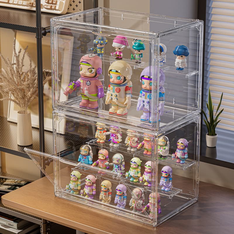 グッズ収納 透明積み重ね式アクリルフィギュア棚