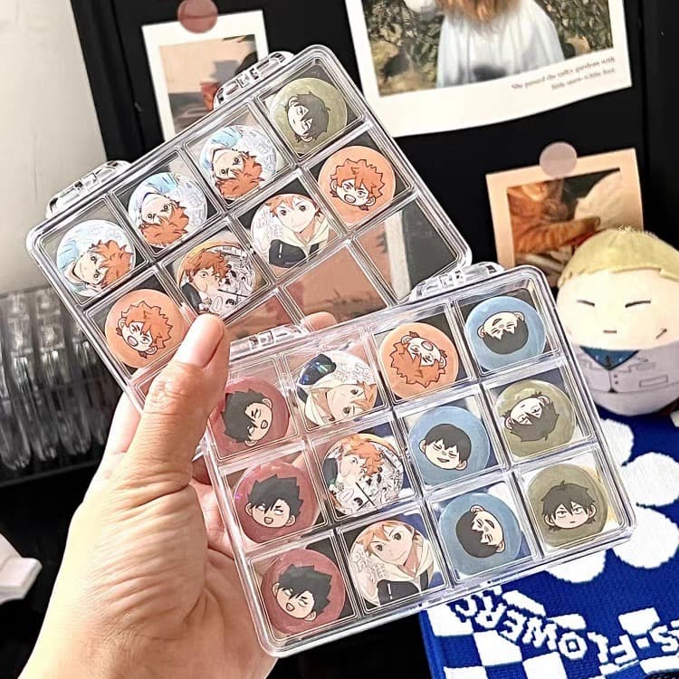 グッズ収納 コレクション整理ケース 缶バッジ仕切り付き