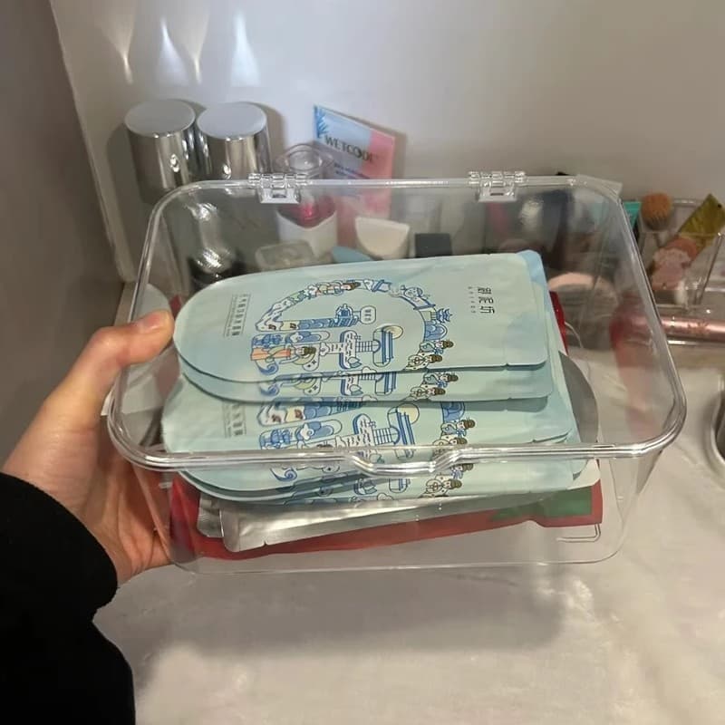 グッズ収納 透明蓋付き多段重ね式小物整理収納ケース