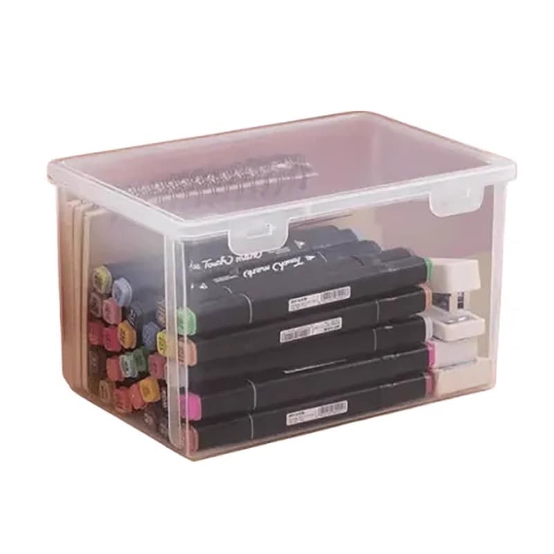 グッズ収納 デコシール付き文具収納整理ボックス