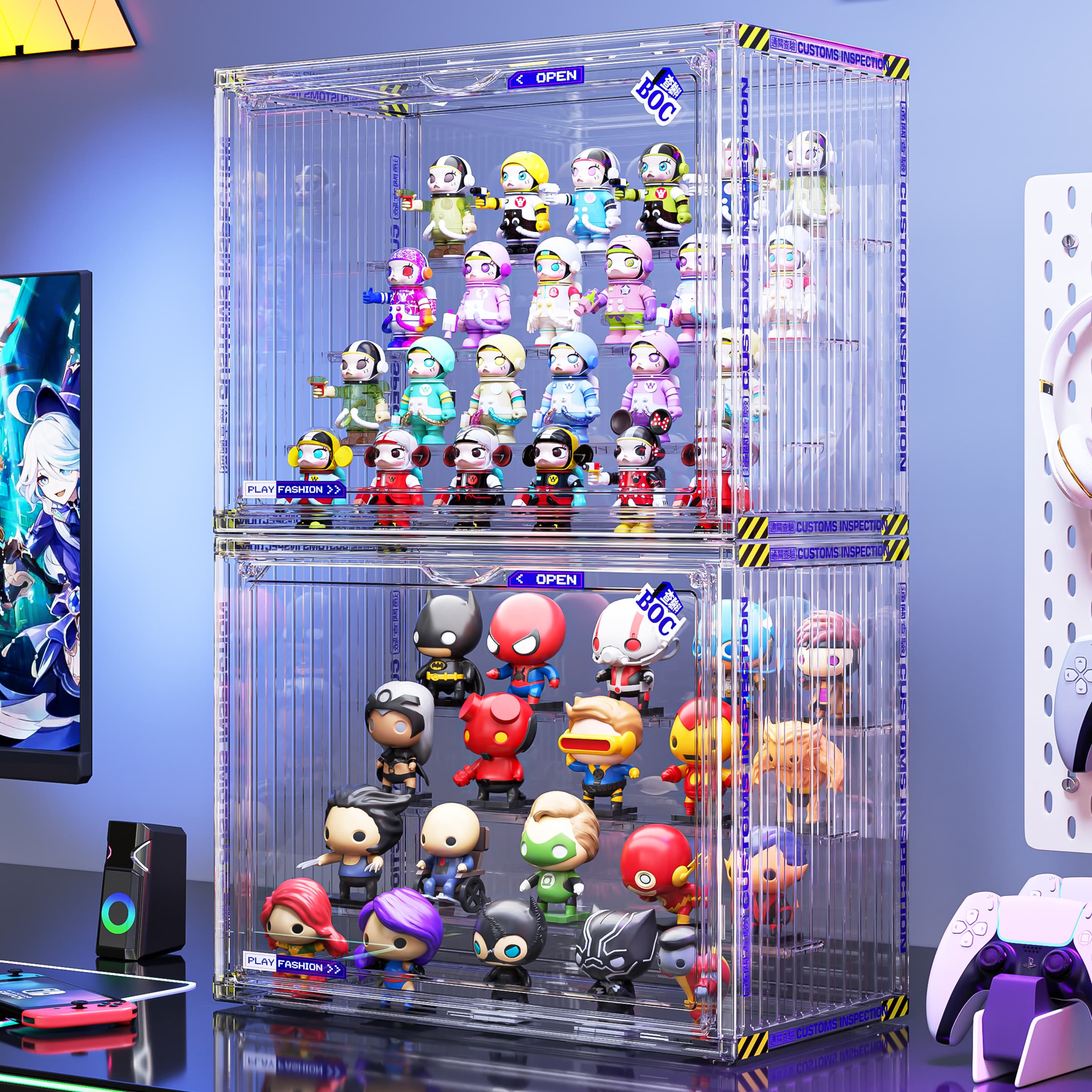 グッズ収納 磁石開閉フィギュアコレクション専用ショーケース
