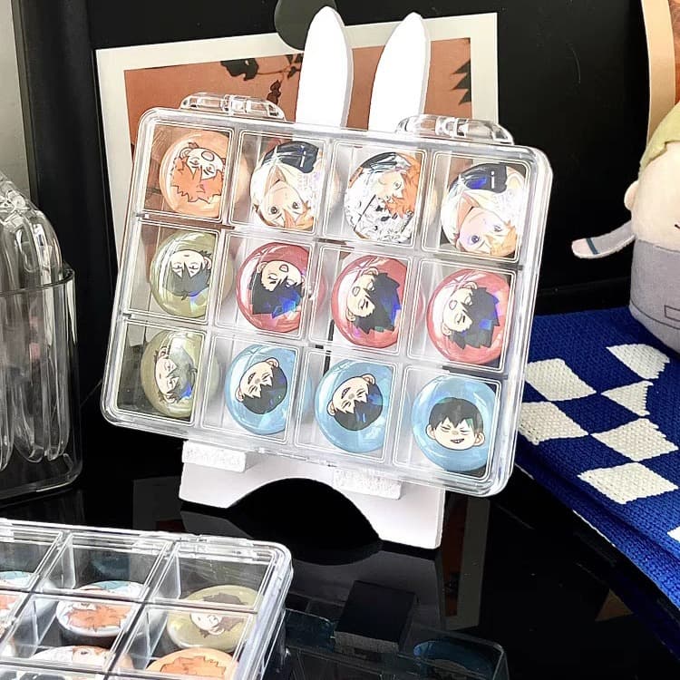 グッズ収納 コレクション整理ケース 缶バッジ仕切り付き